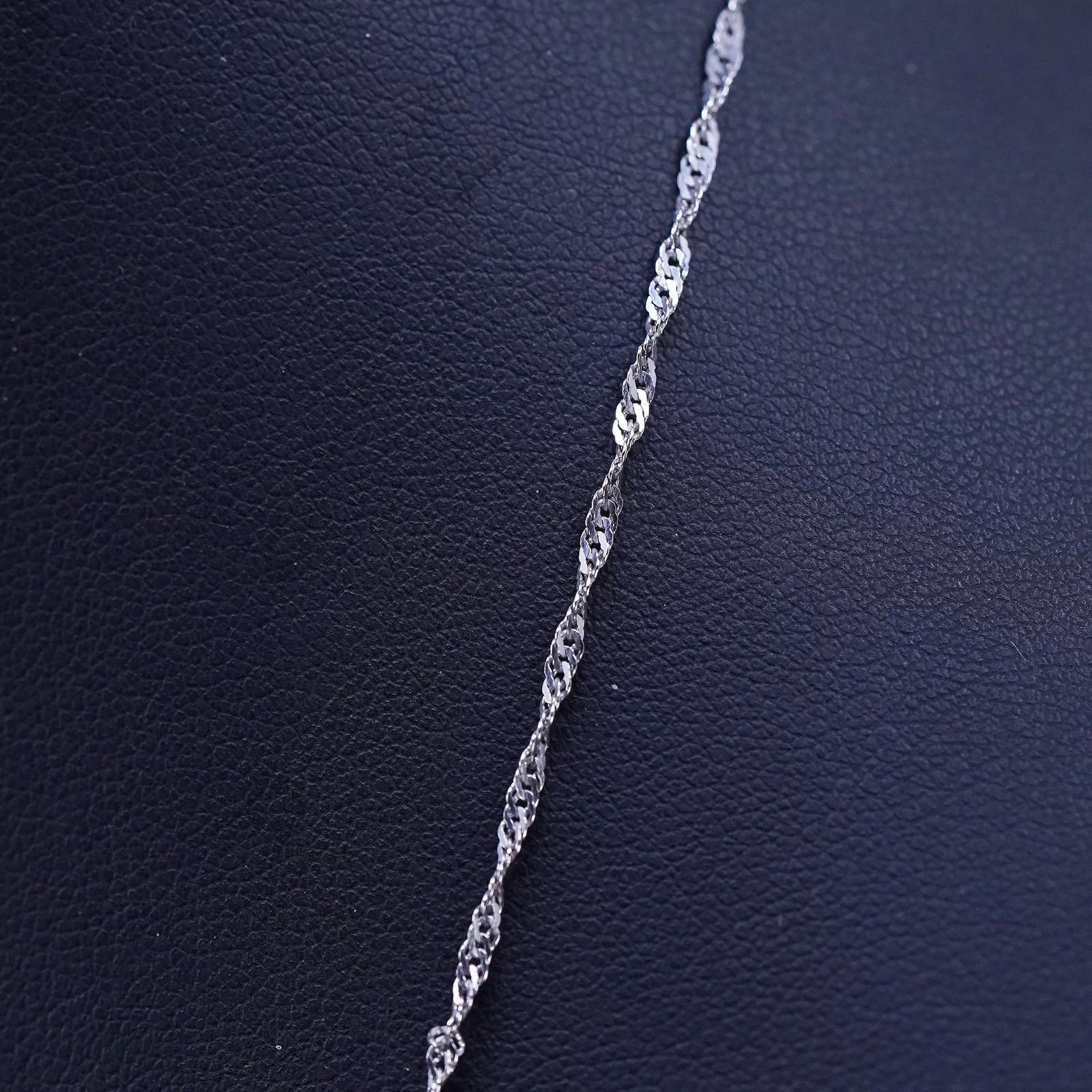 20” 1.8mm, vintage LIRM sterling silver 925 twisted curb chain necklace