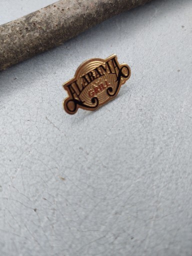 Alabama Grill Pin Goldstone Black And Red Enamel
