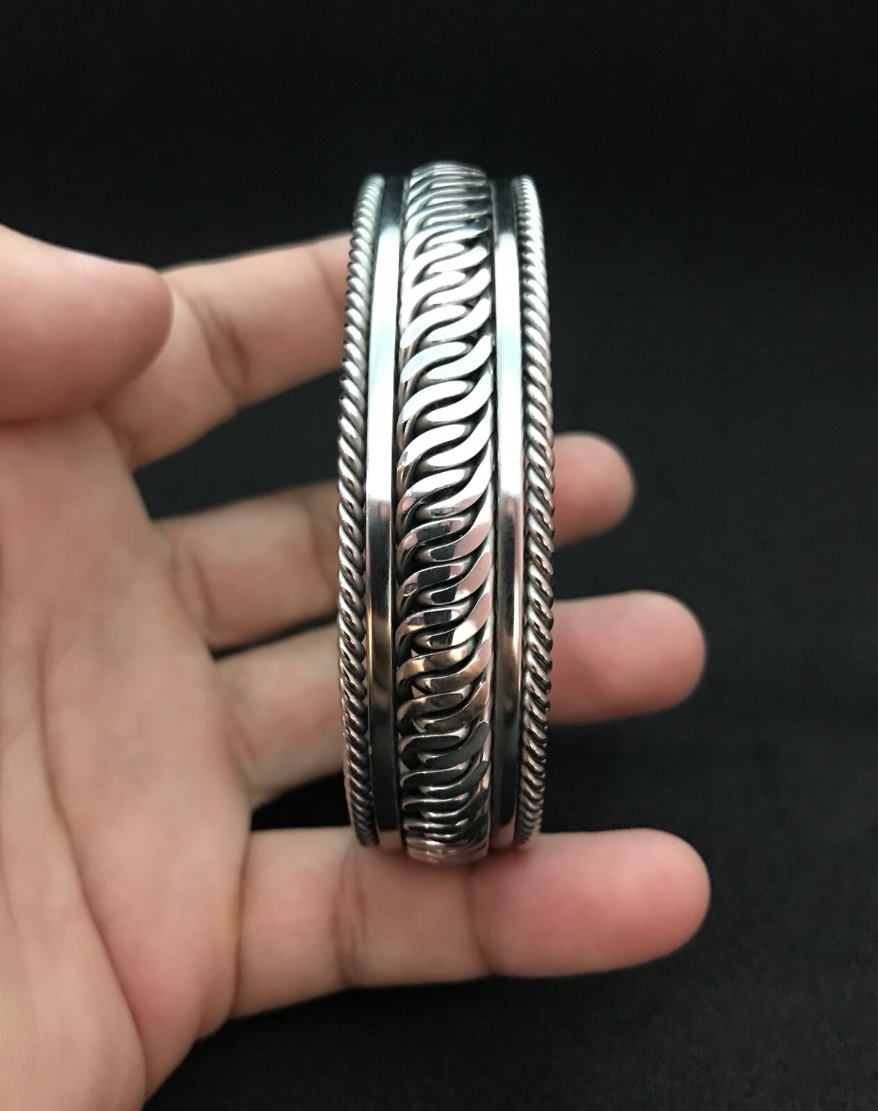 Bracelets Bangle Handmade Stainless Steel welding wire Silver Color #14