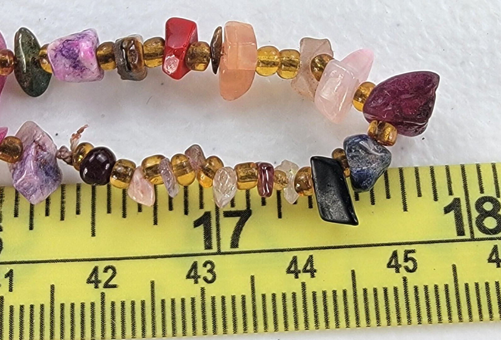 Multicolor Agate Chip Beaded Necklace 35 in Endless No Clasp