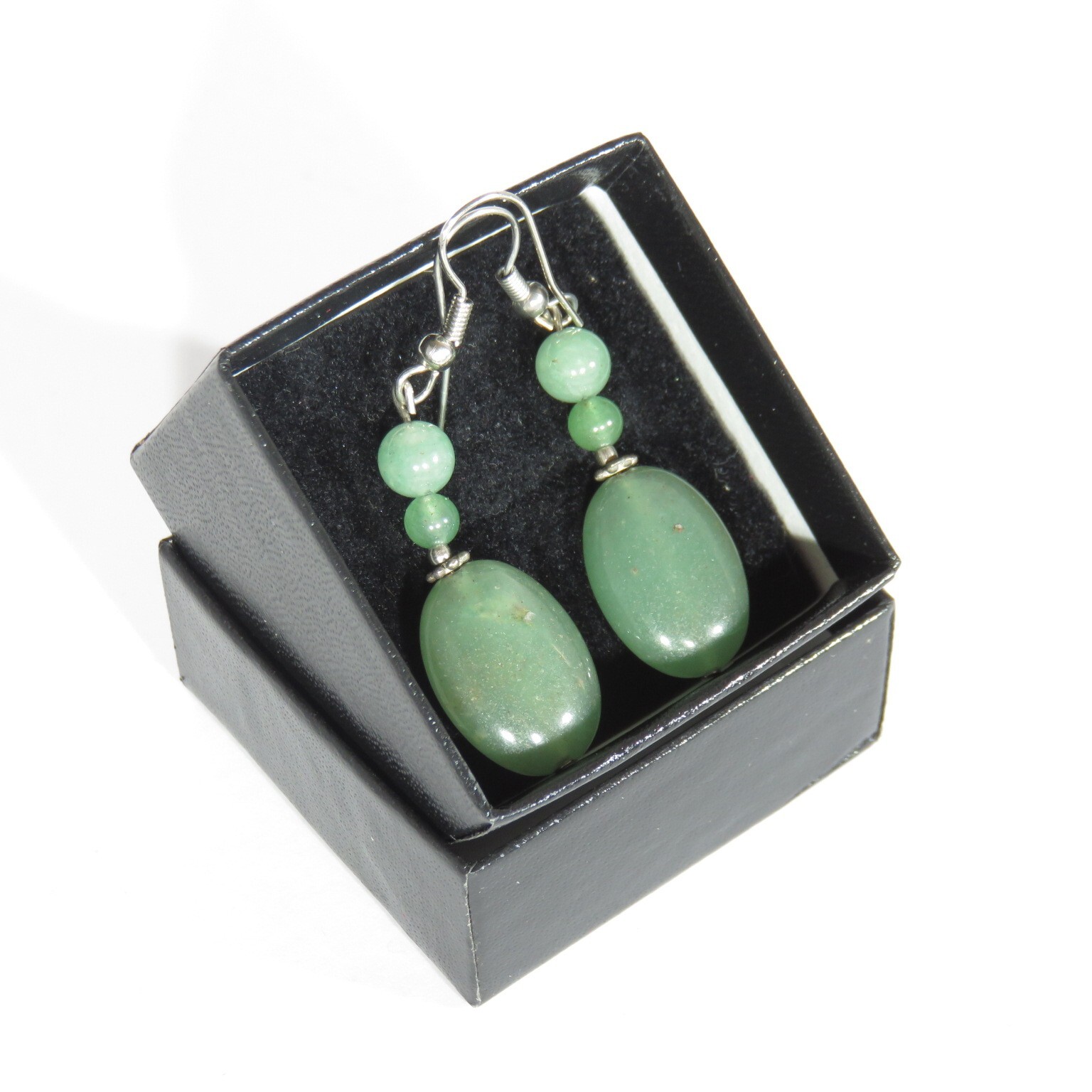 STUNNING GREEN AVENTURINE DROP/DANGLE EARRINGS