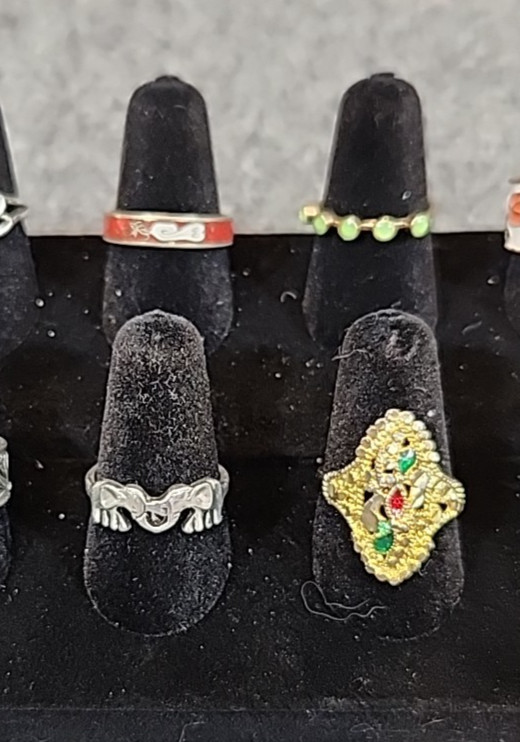 Jewelry 12 Asian Theme Rings Adjusts Sized Gold Silver Tones See Description#257