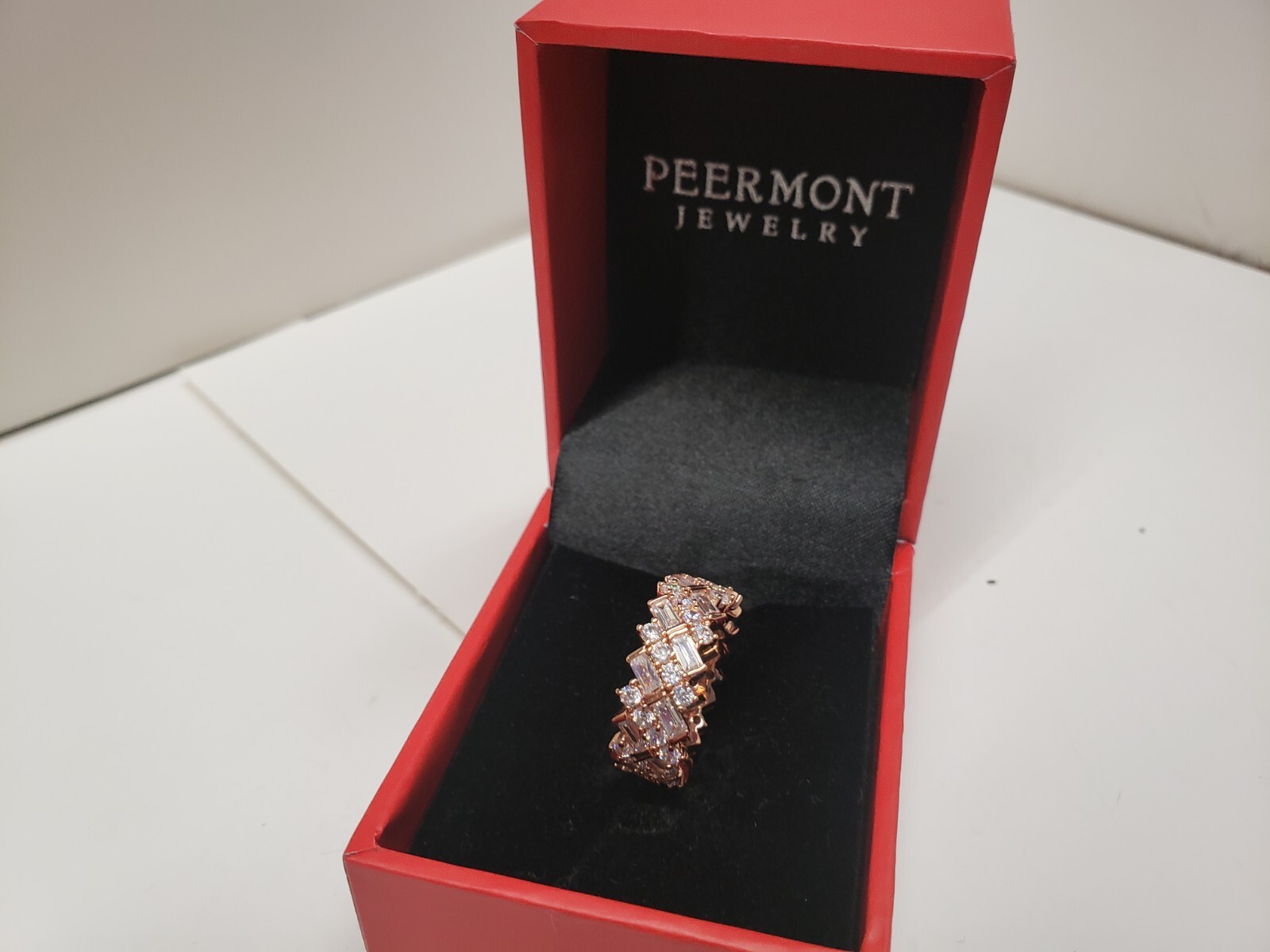 Peermont Jewelry Rose Gold Plated Crystal Ring Sz 7