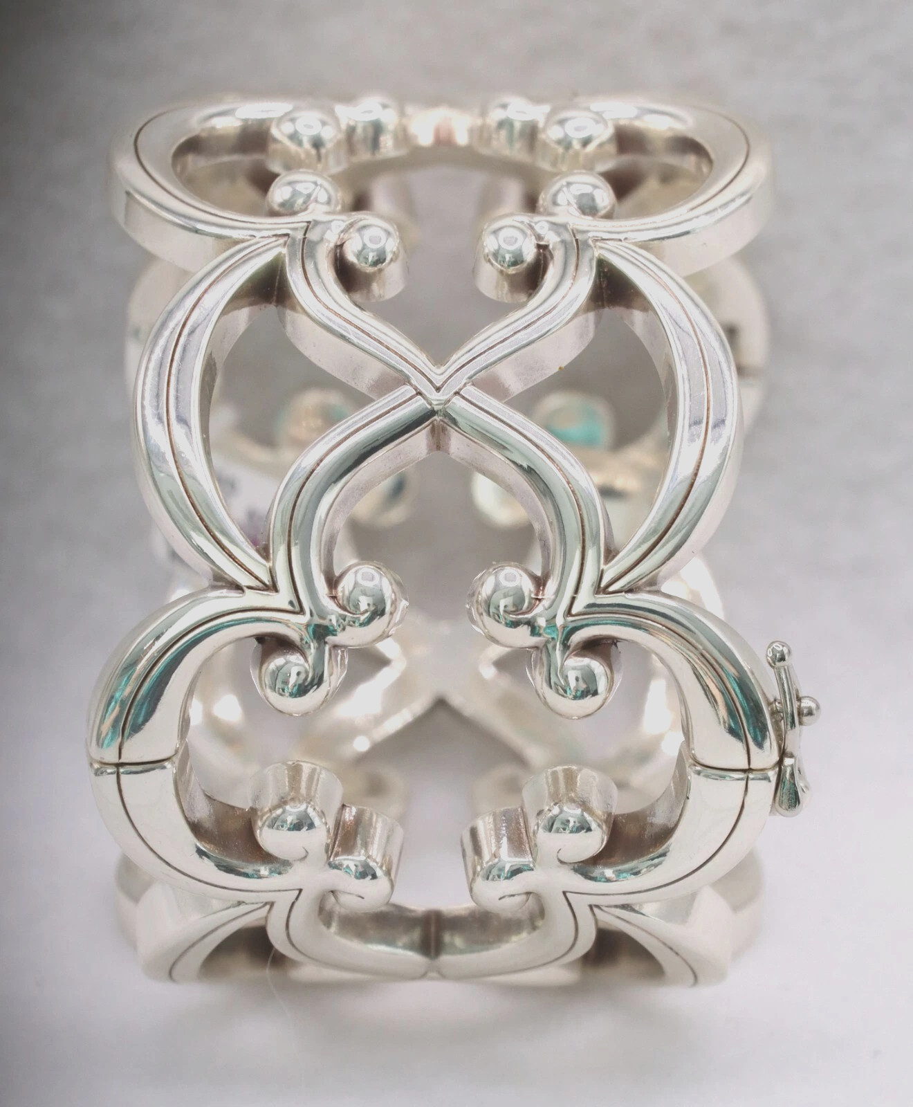 NWTag Brighton TOLEDO WIDE HINGE BANGLE Bold Silver Bracelet MSRP $118