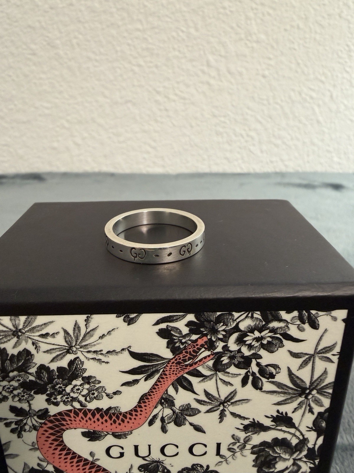 Brand New Gucci Ghost Sterling Silver 925 Costume Ring Size 19 (US 8.75)
