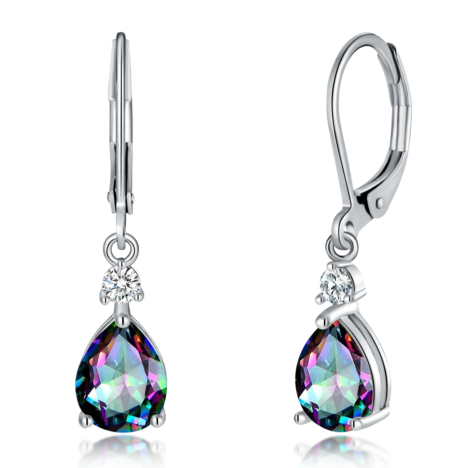 Gemstone Black Fire Opal Dangle Silver Earrings 925 Silver Women Jewelry