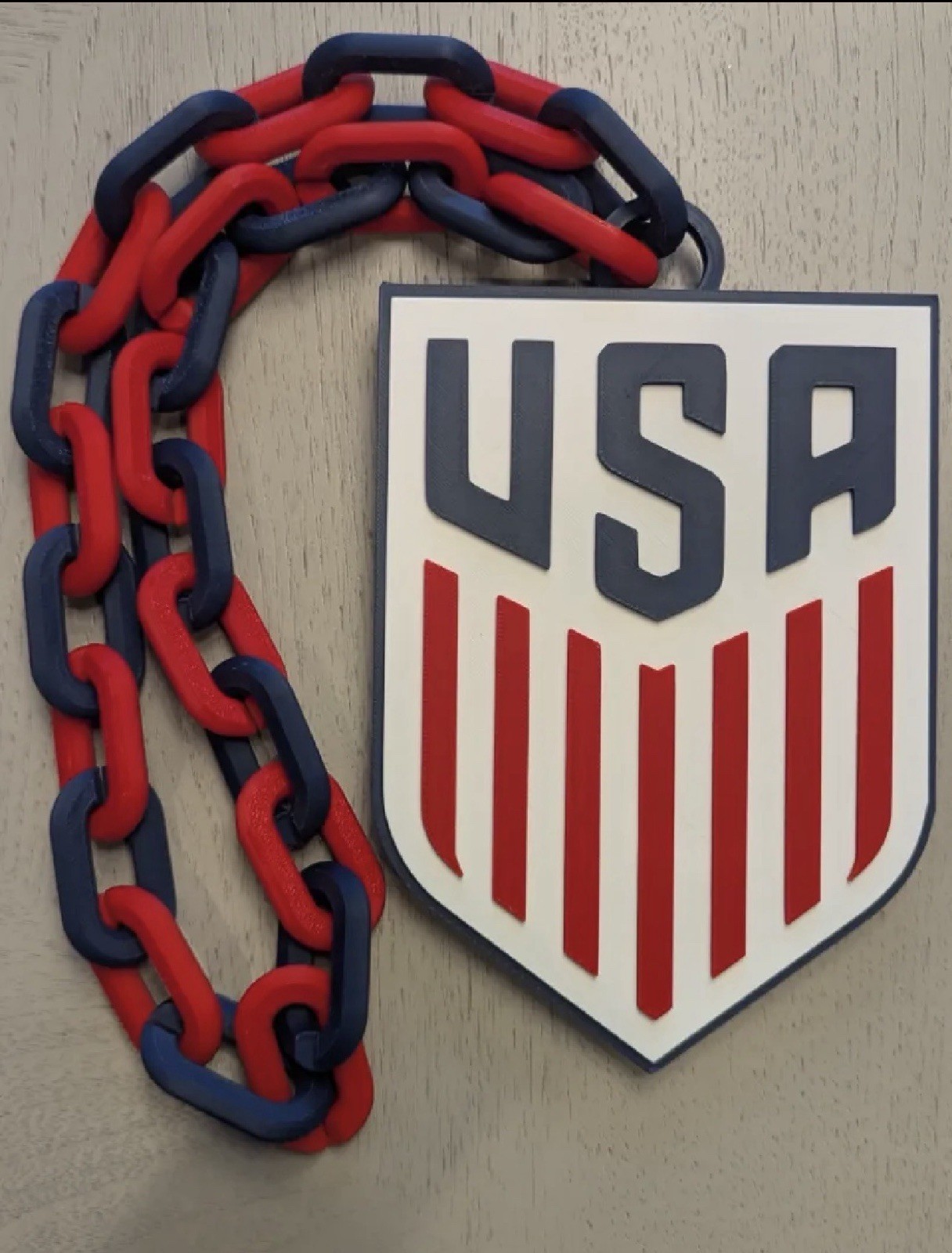 USMNT USA United States Oversized Pendant Necklace
