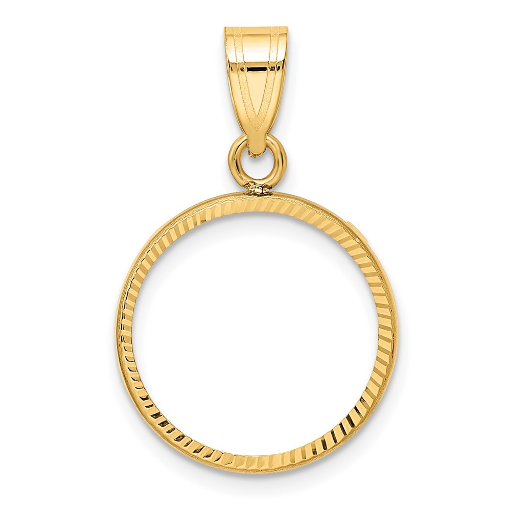 Wideband Distinguished Coin Jewelry 14k Polished and Diamond-cut 16.0mm Prong…