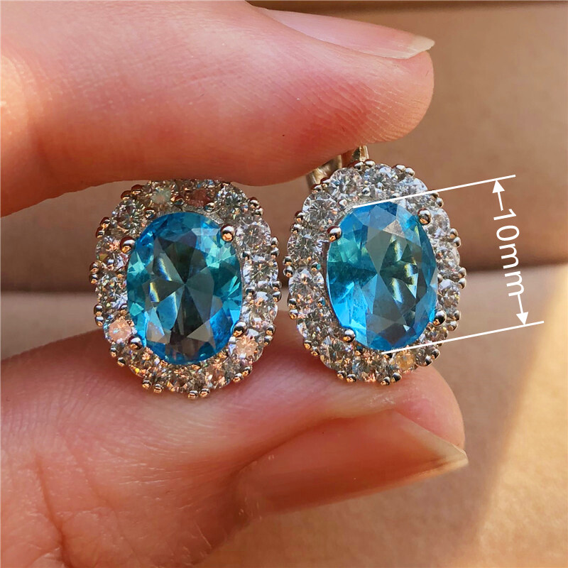 Stud Earring Fashion 925 Silver Filled Earring Cubic Zircon Women Jewelry