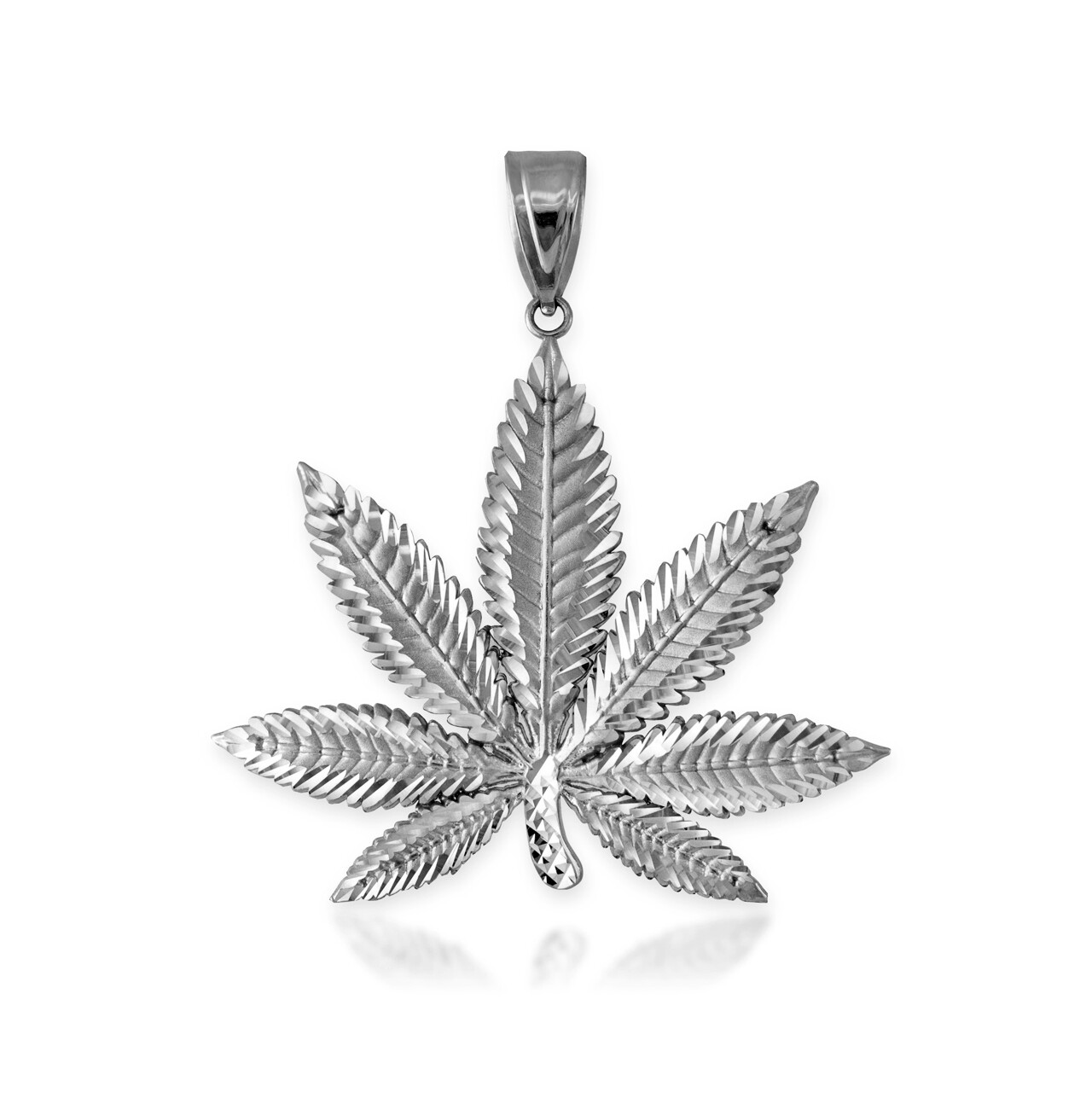 Sterling Silver Marijuana Leaf DC Pendant (2 sizes)