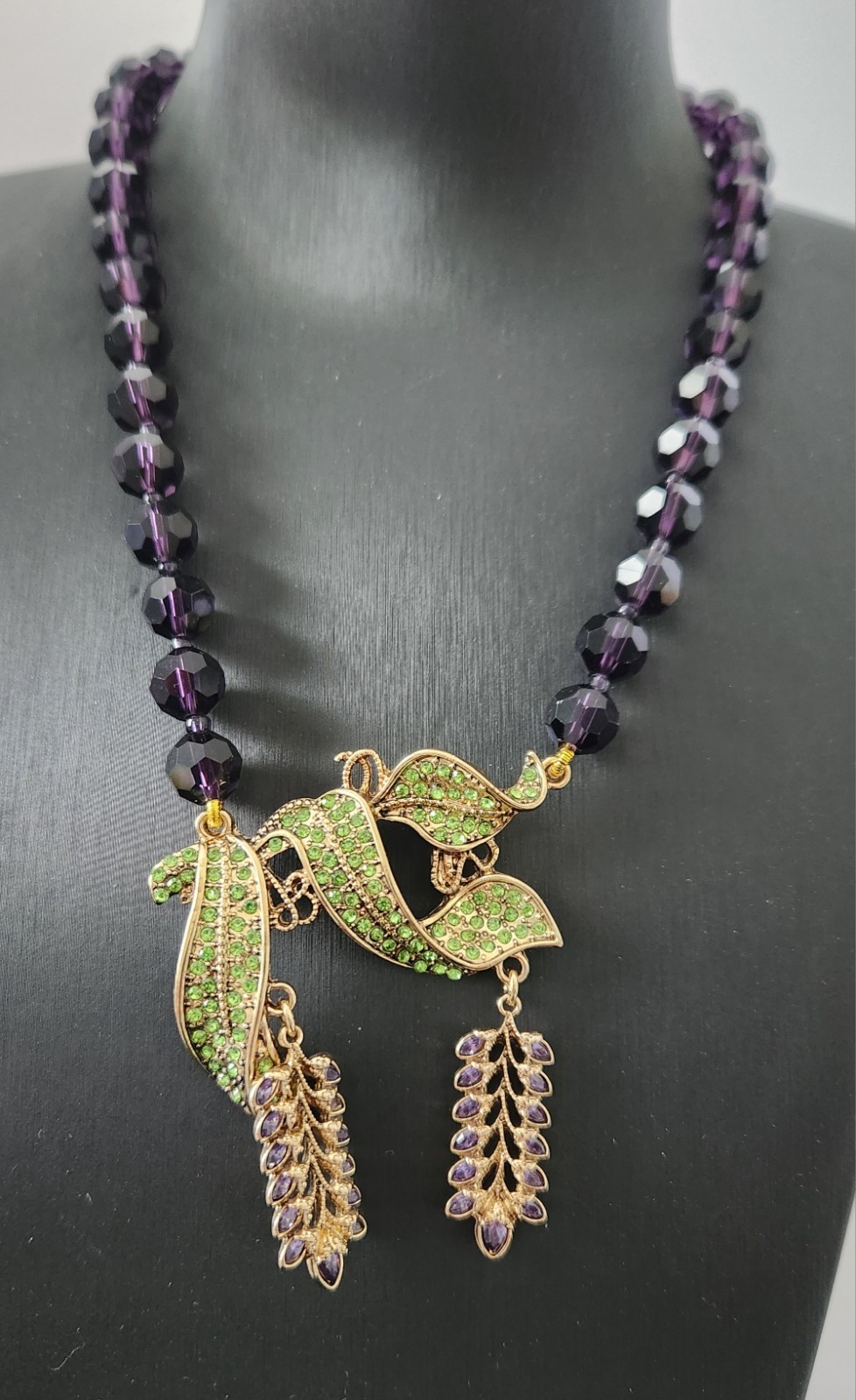 Heidi Daus Inspired Enchanted Wisteria Purple Floral Necklace