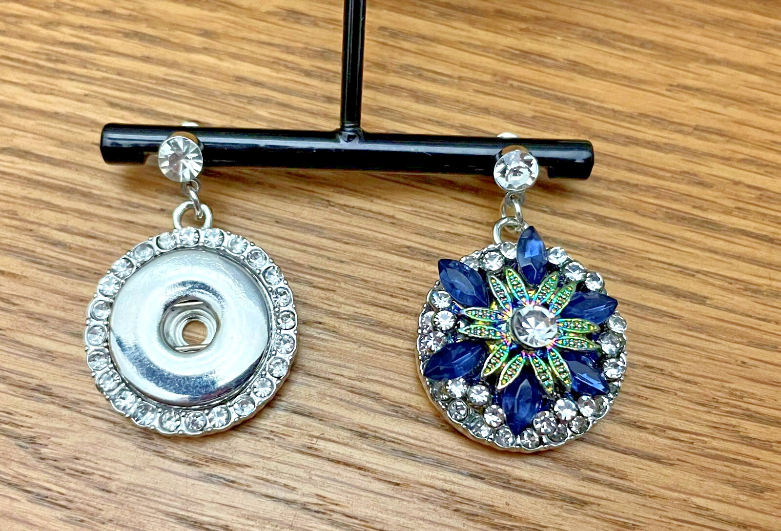 Snap Jewelry Rhinestone Flower Rainbow Base 18-20mm Fits Ginger Charms Accessory
