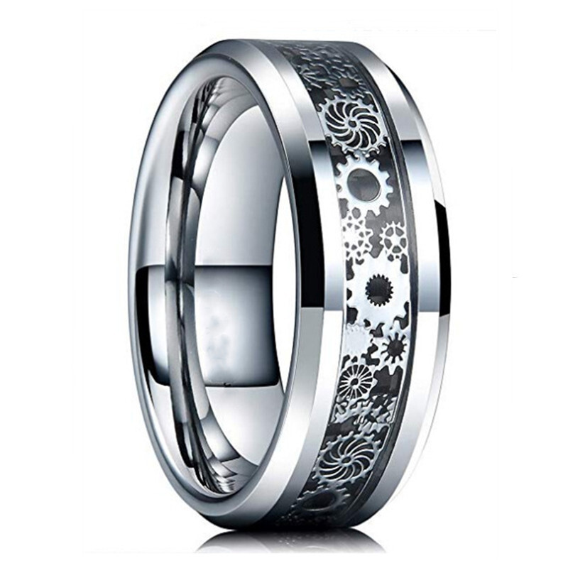 Unique Gear Ring Men Stainless Steel Titanium Gold Silver Black Ring Sizes 6-13⇓
