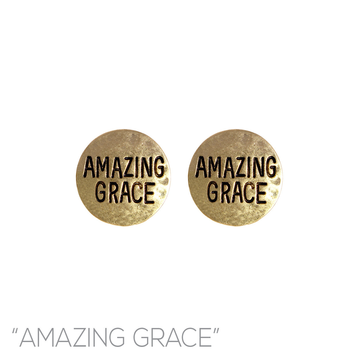 Amazing Grace Stud Circle Earrings in Silver or Gold (0.45×0.45in)