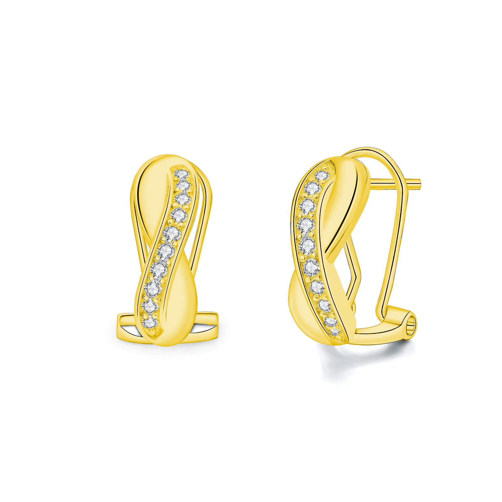 1/2 Ct Simulated Diamond Hoop Earrings Women Men Earrings 14K Gold Plated Silver