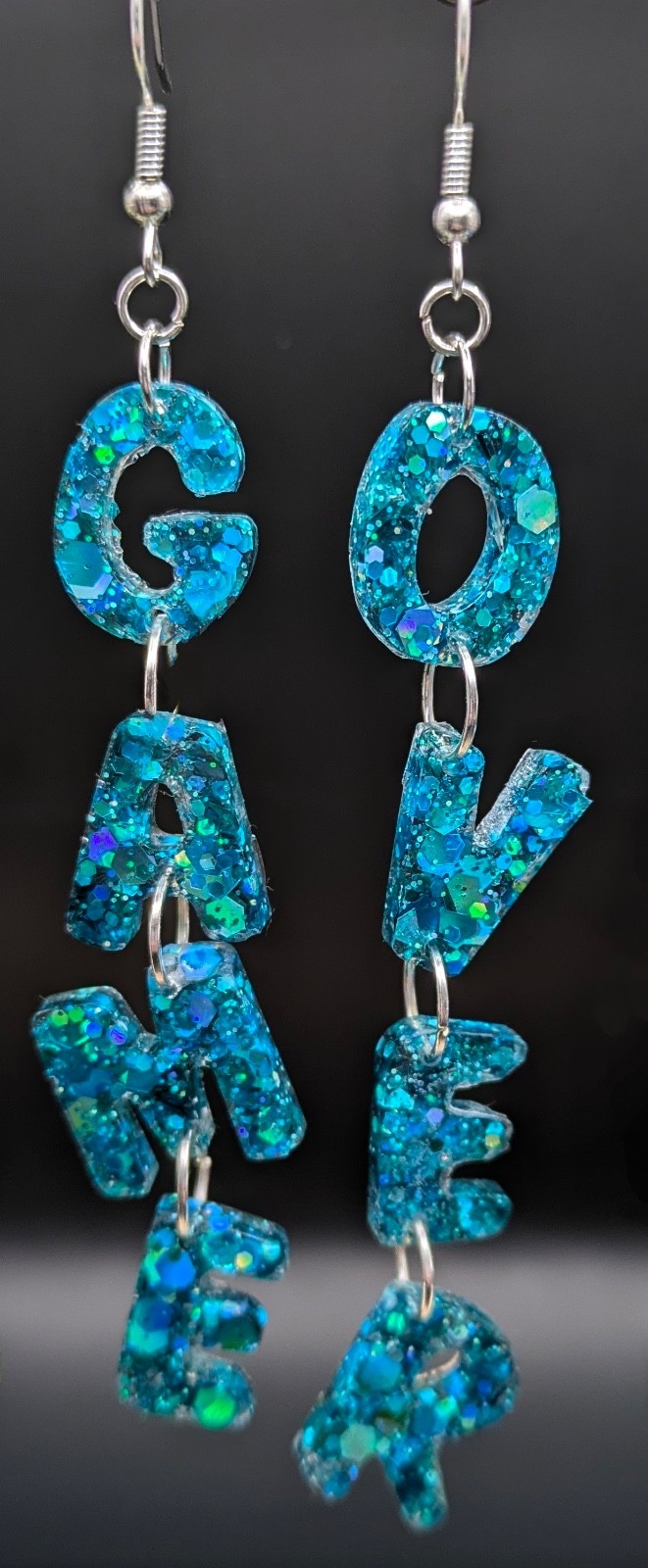 Glitter GAME OVER Earrings – Novelty X Box PlayStation Fun Gift For Gamers