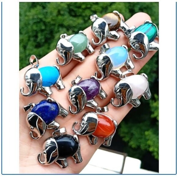 1 pcs Energy Healing Elephant Pendant Good Luck Protection Meditation Positive