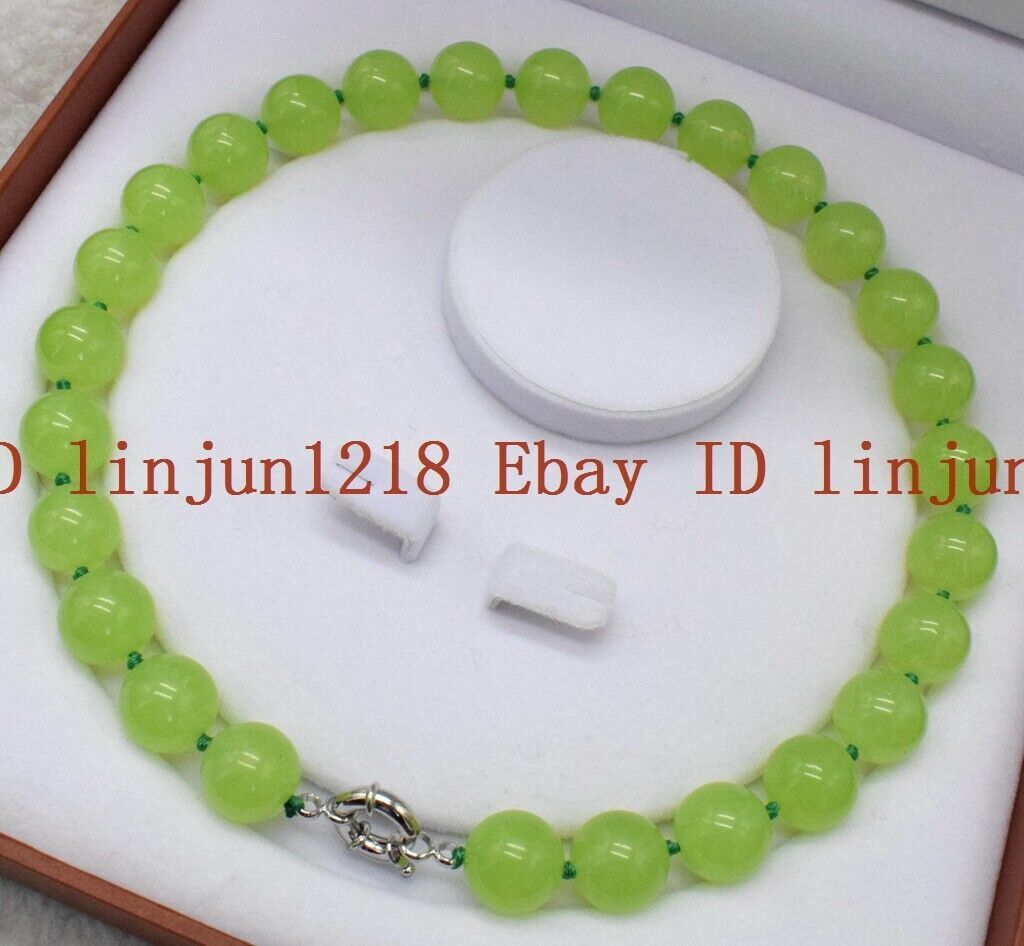 Natural Huge 14mm Green Peridot Round Beads Gemstone Necklace 14-36in