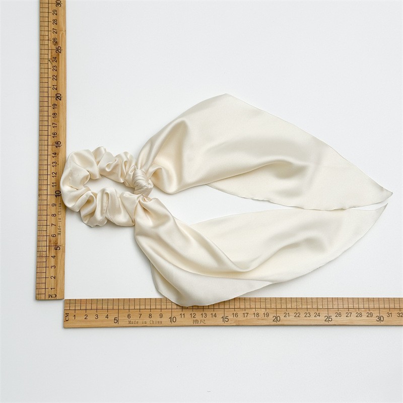 Champagne Satin Ribbon Ponytail Scarf Wrap Hair Tie Women’s Headband