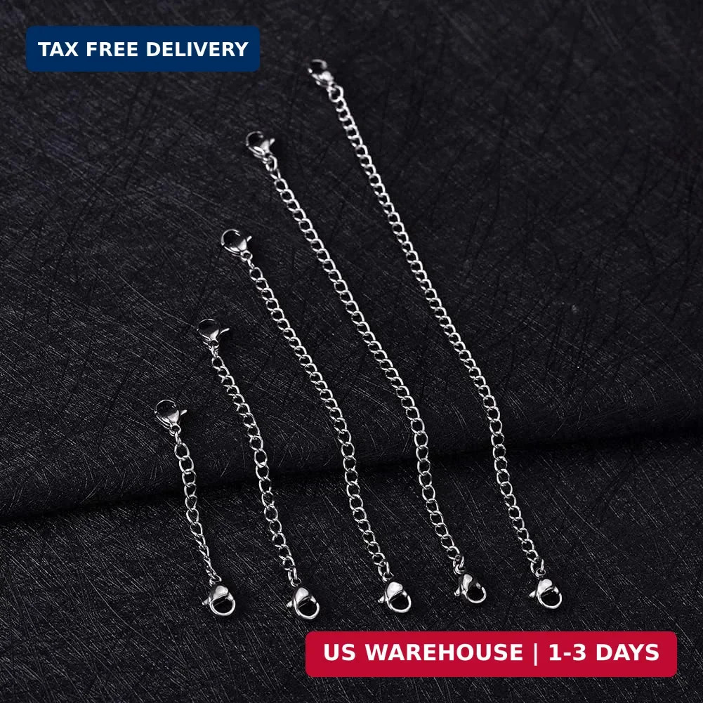 ⛓️ Sterling Silver Necklace Extenders Set – 5 Sizes for Perfect Fit