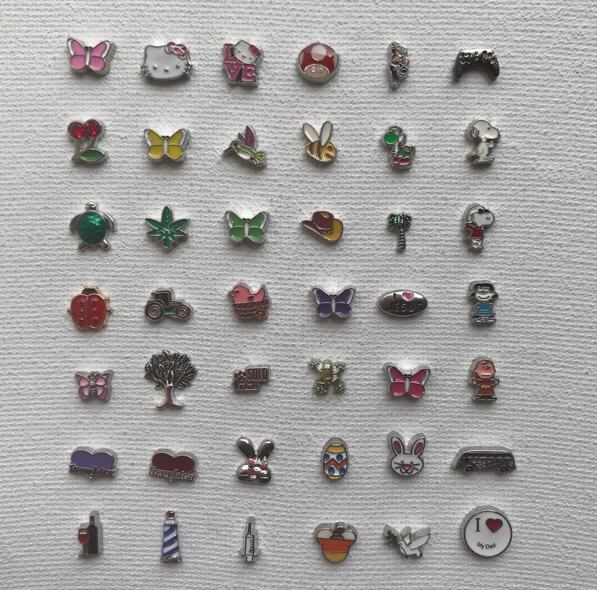 Mario Floating Charms, Bunny, Charlie Brown Floating Charms For Memory Lockets