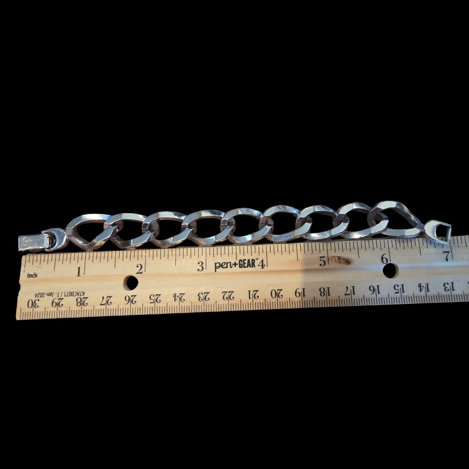 Sperry Branded Silvertone Chunky Link Bracelet