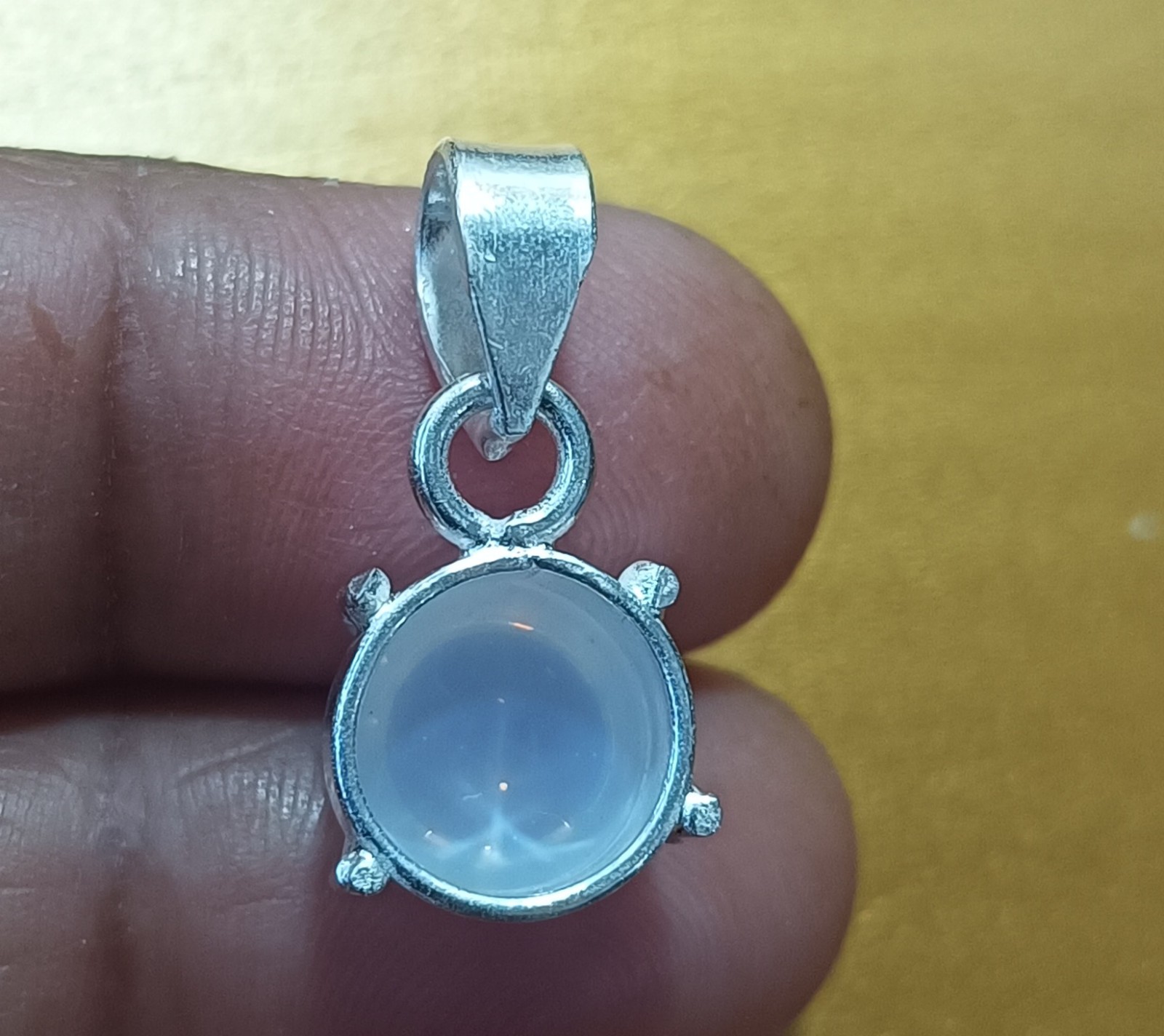 14.35 Ct Natural 6 Ray Star Sapphire Pendant in Silver Round Jewelry With Chain
