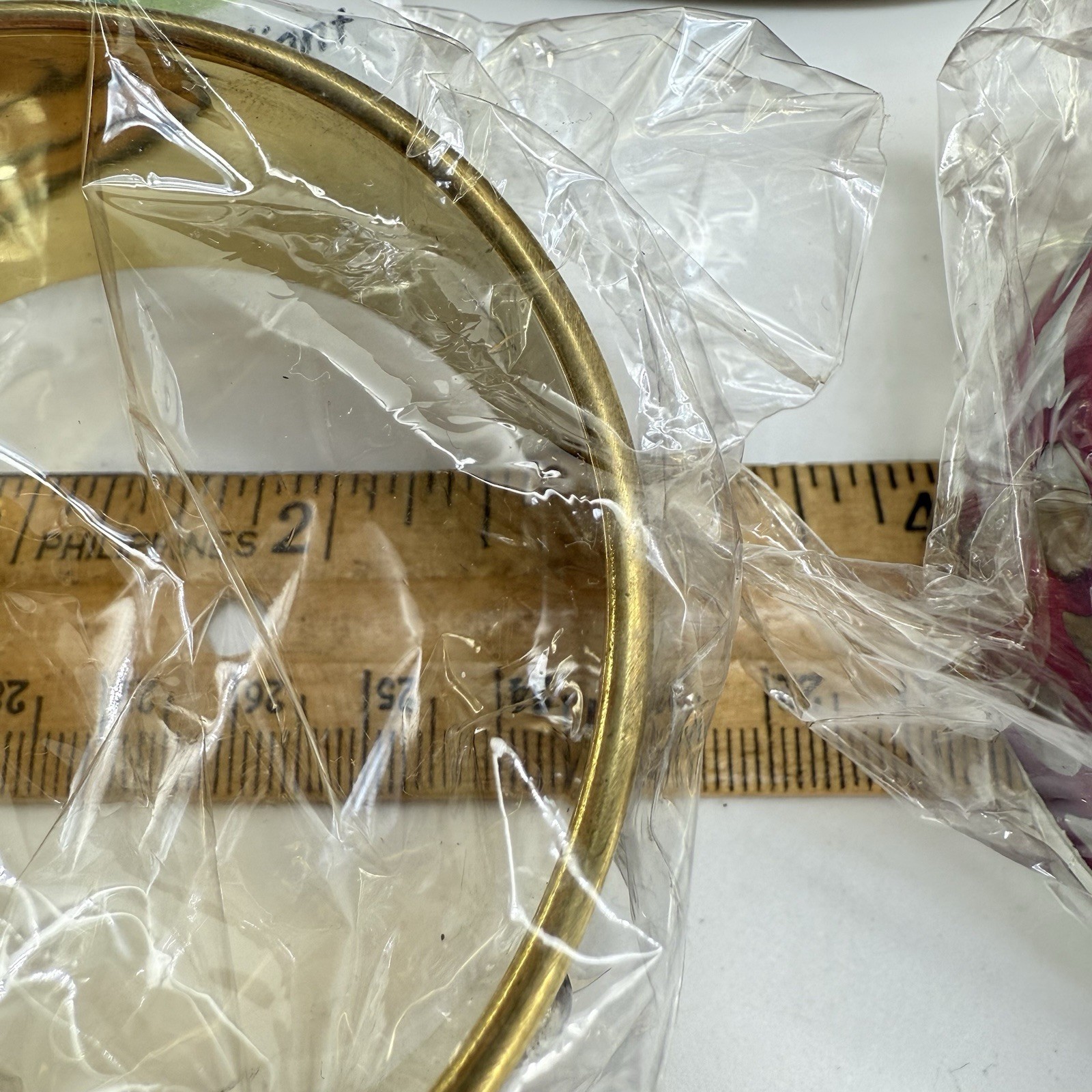 Two NWT Antika Collection Wide Metal Bangles Pink Geometric & Black Studded