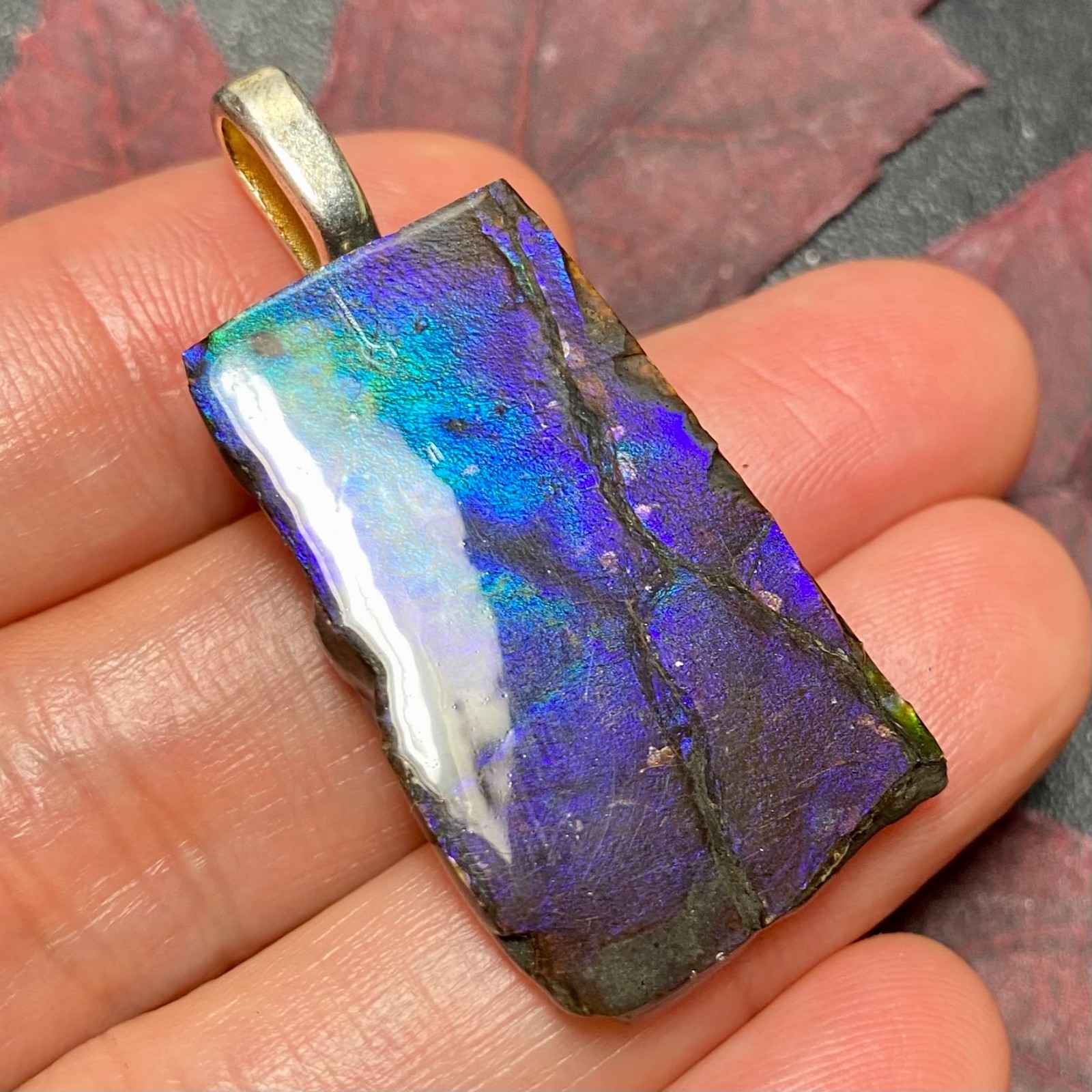 Ammolite Pendant Jewelry Genuine Canadian Gemstone Gift for Mom Multiple Options