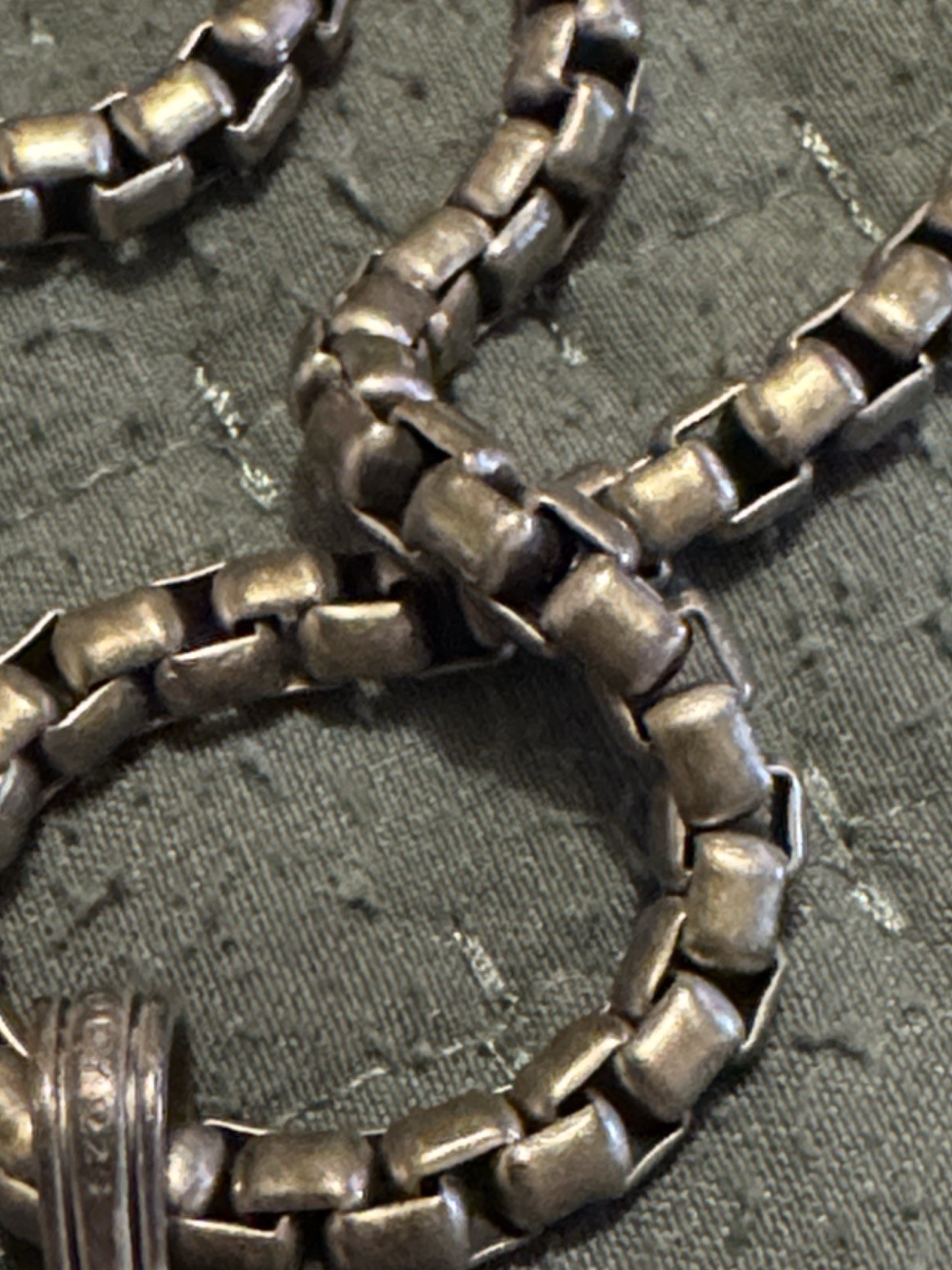 David Yurman 22” 5mm box chain with Large chevron cross with black diamonds