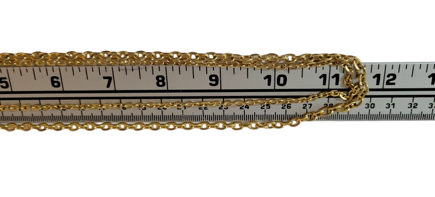 Goldtone Double Chain Layered Necklace Unmarked 22″ Long Delicate