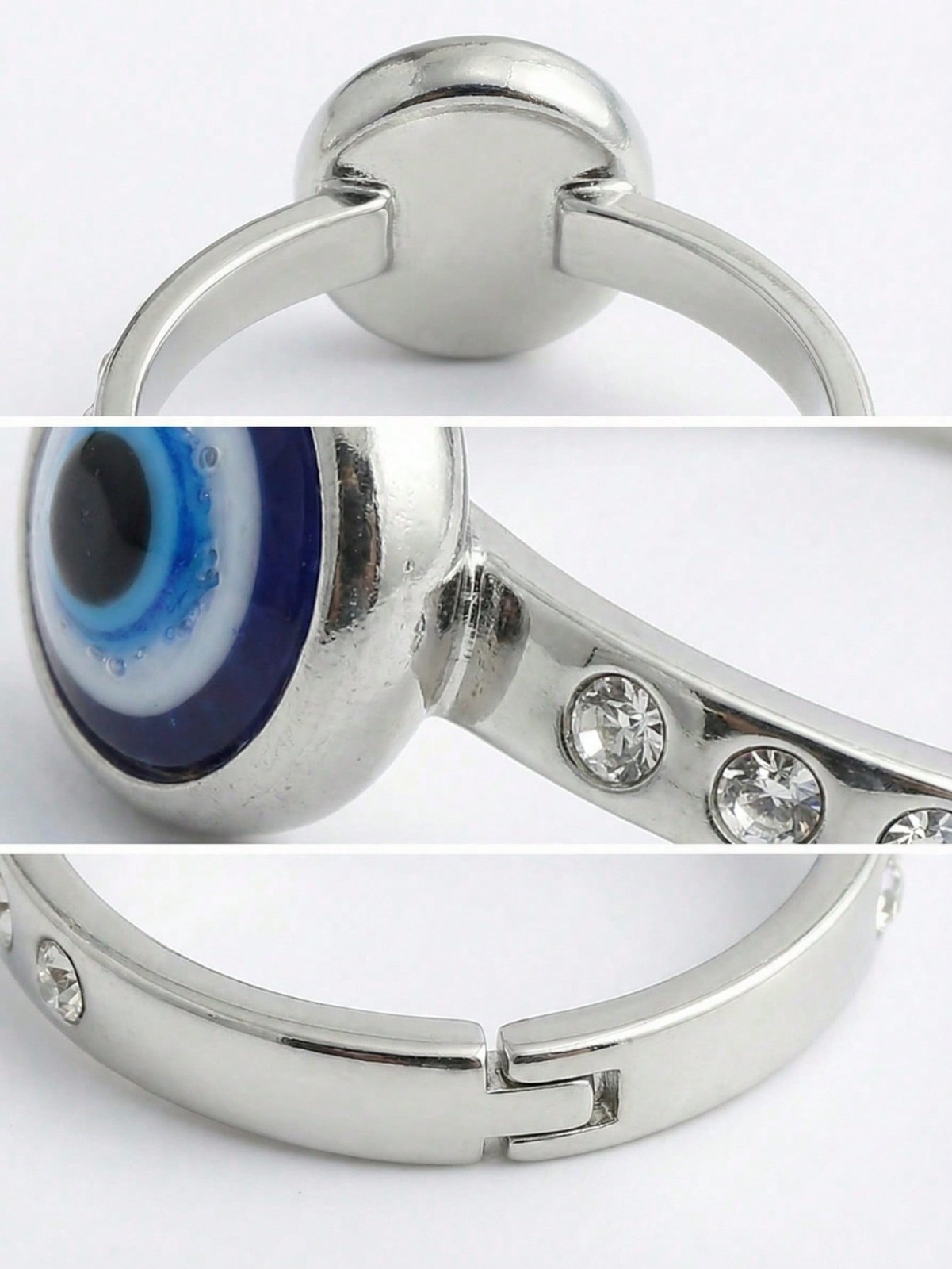 1pc Minimalist Evil Eye Ring For Men & Women, Gold Silver Tone, Sizes 5-10