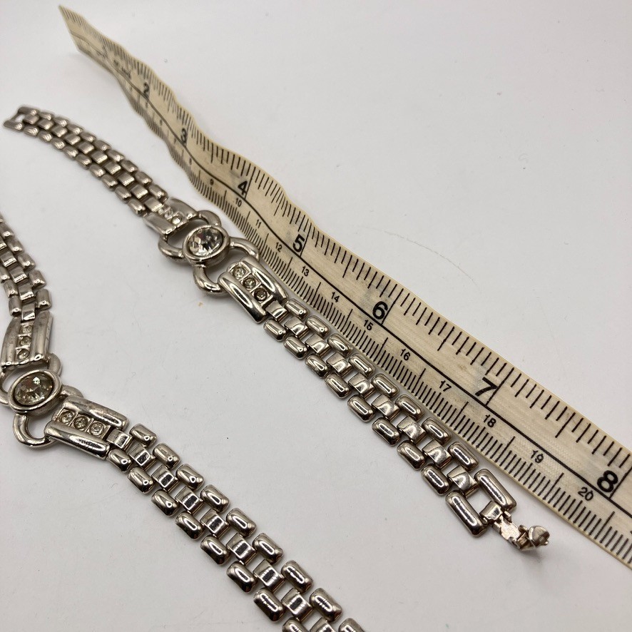 Panther link necklace 36cm bracelet 20cm set decorative silver tone metal unisex