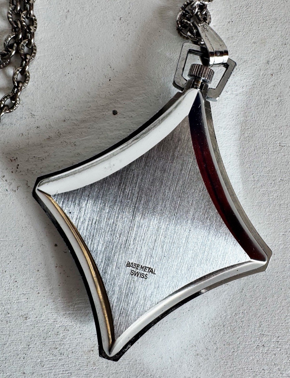 Vintage Endura Swiss Made Pendant Watch Necklace Piece Necklace MCM Modern