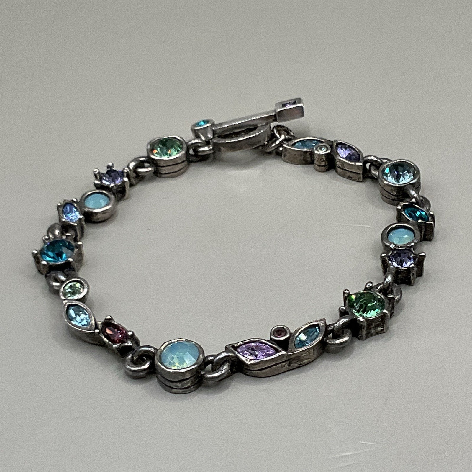 Patricia Locke USA Women’s Bracelet Silver Plated Swarovski Crystals 2004 7.25”