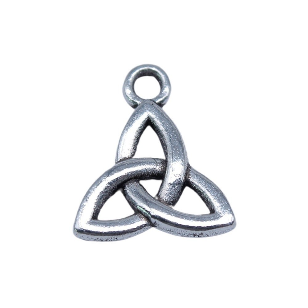 25/60PCS Silver Tone TRIANGLE Celtic Knot Charm Pendant, Trinity Knot GGS32