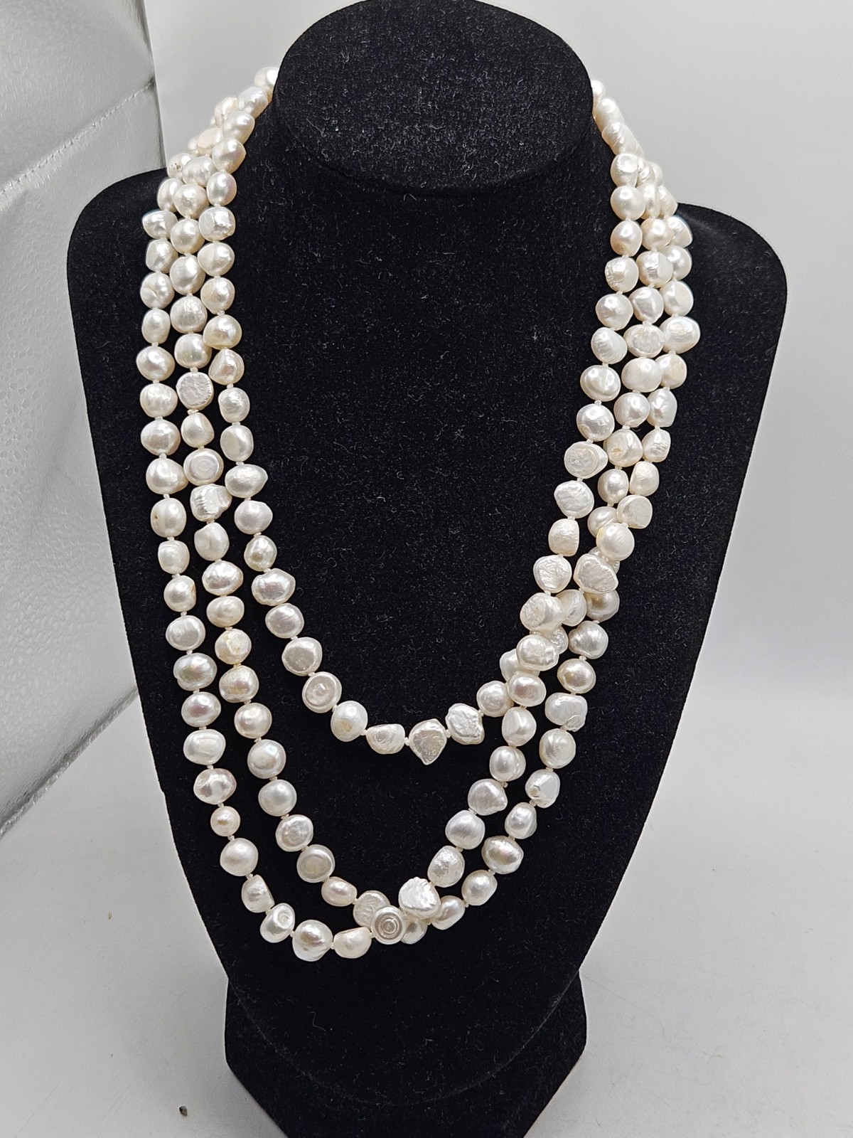 Freshwater Baroque Endless Pearl Necklace, 38″ , 6mm Pearls.
