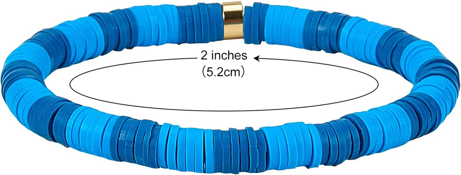 6PCS Heishi Surfer Bracelets Set 6mm Polymer Clay Heishi Beads Stretch Bracelets