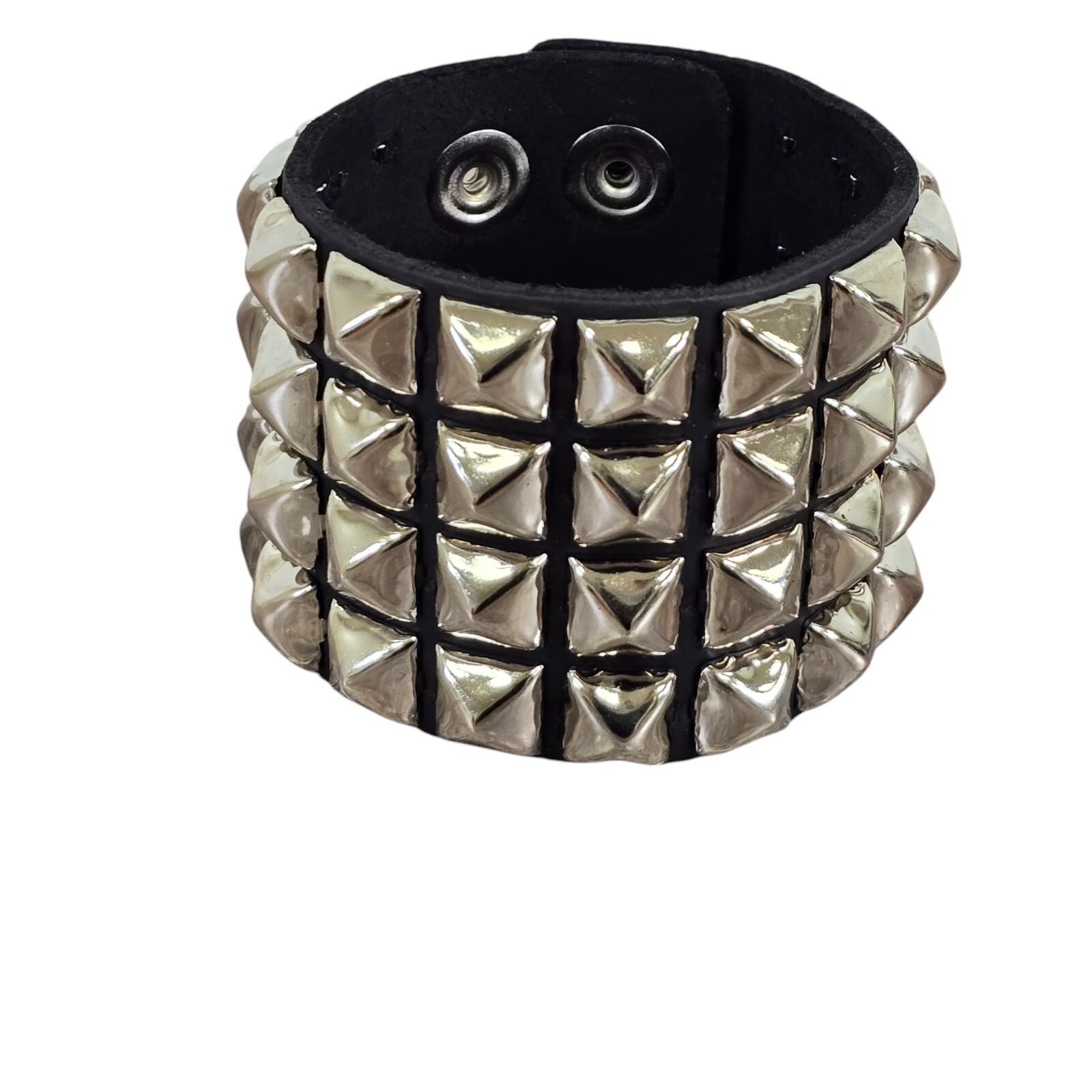 Pyramid Stud 4 Row Punk Rockers Gothic Bracelet Glam Thrash Heavy Metal