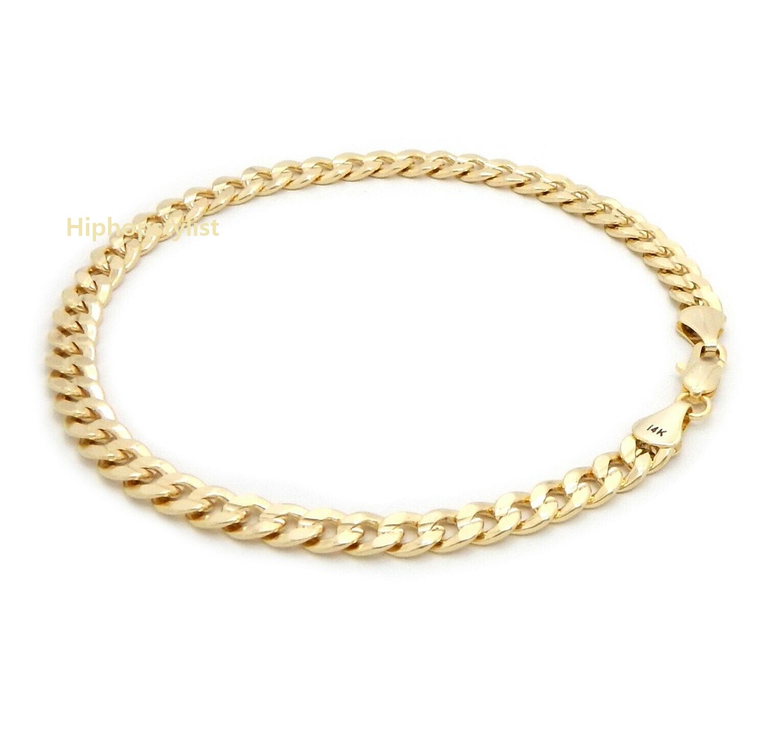 6mm CUBAN CURB LINK CHAIN QUALITY ANKLET BRACELET 14K ITALY GOLD PLATED