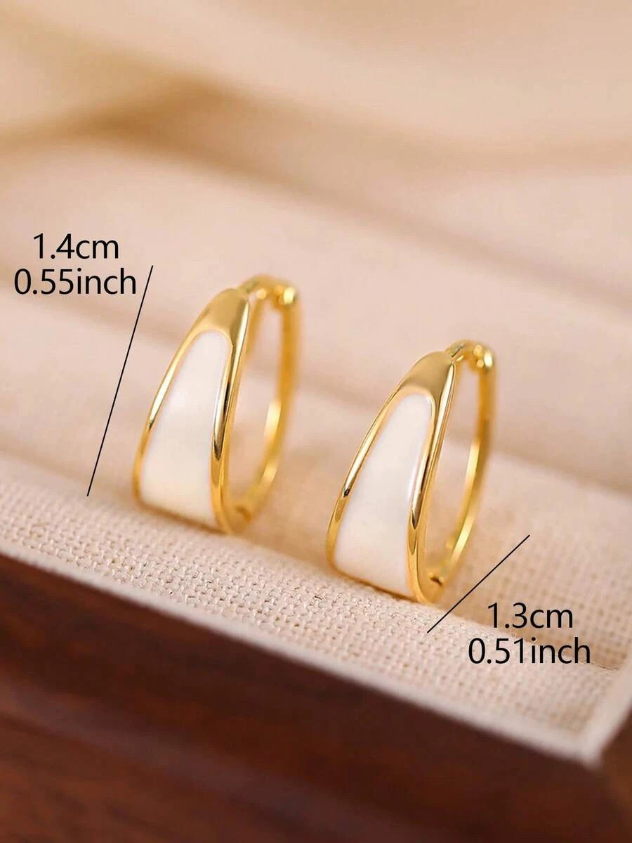 1 pair Minimalist Small Hoop Earrings Geometric Chic Women Daily Jewelry