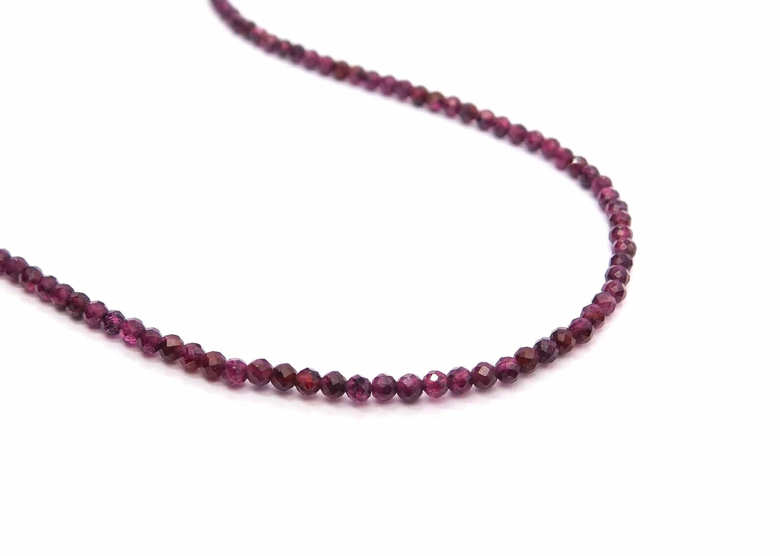 Minimalist Garnet Stone Choker Red Gemstone Queen Necklace January Birthstone