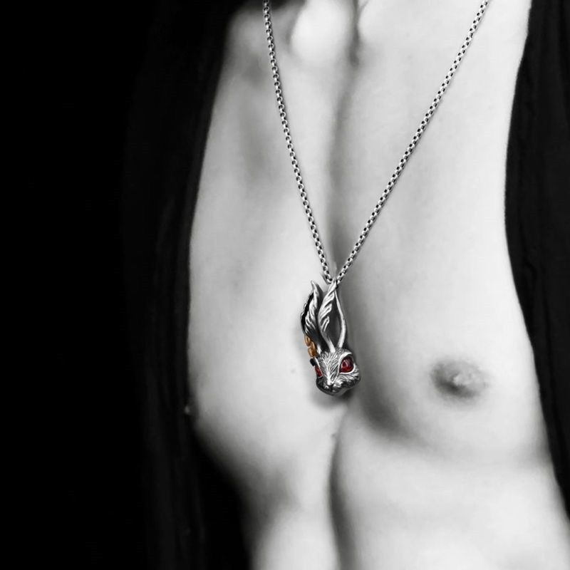 Gothic Punk Rock Wicca Witch Vintage Rabbit Necklace – Blue Eyes Gift