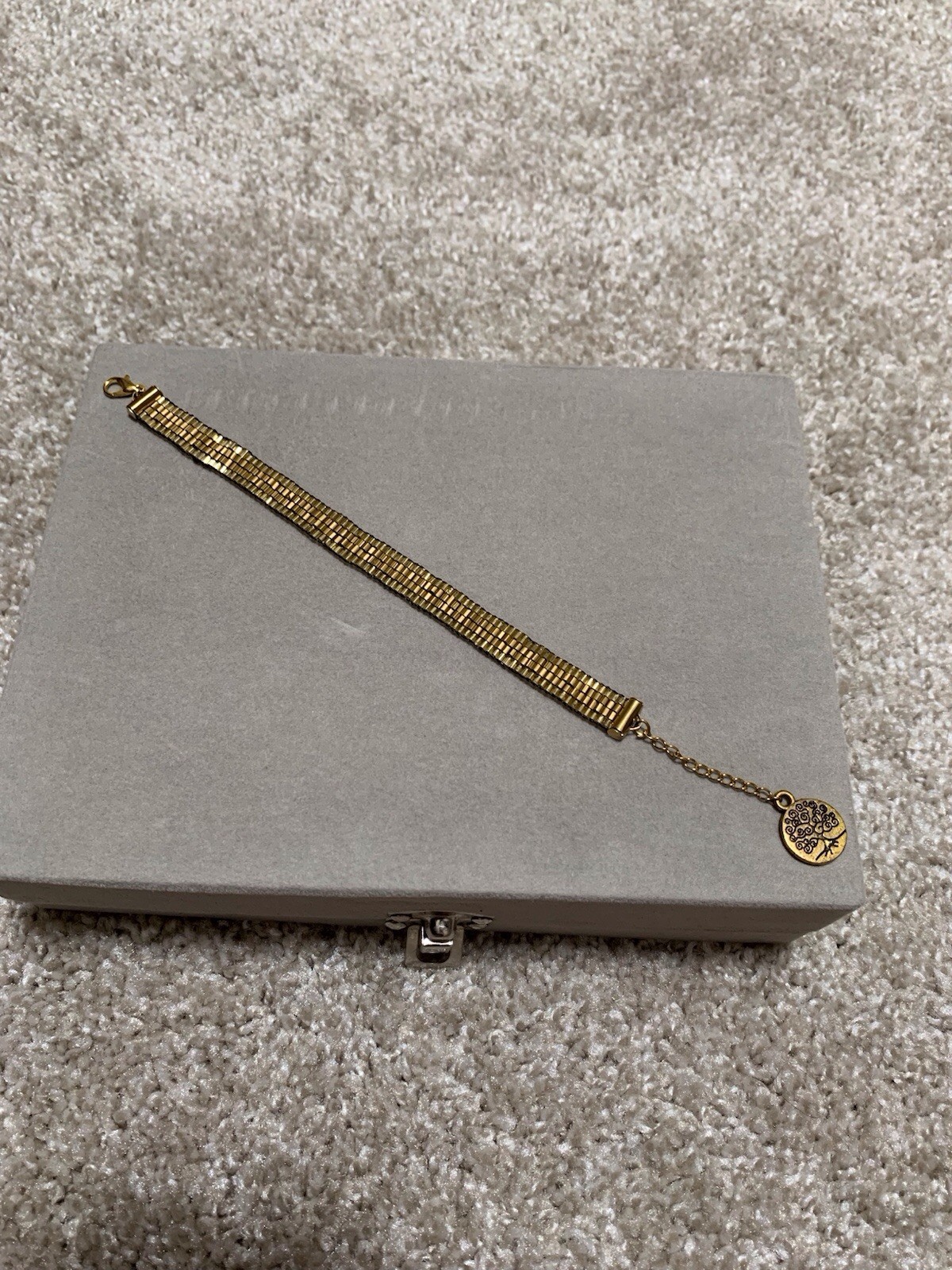 Gold Tone Bracelet | Toggle | Dangle Charm | Adjustable