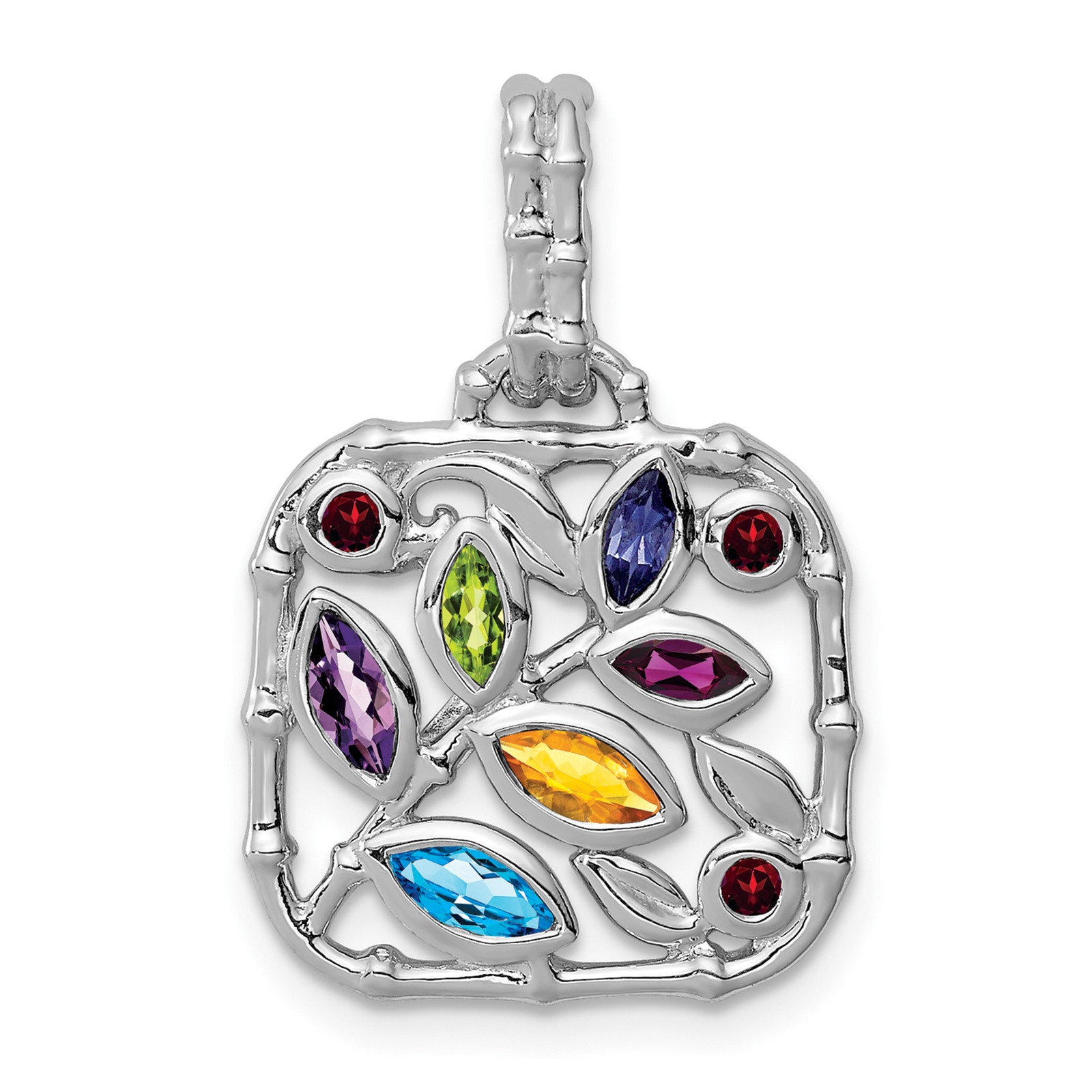 Silver Multi Gemstone Pendant QP4555RB