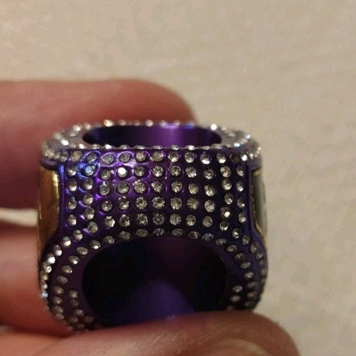 CHEER Championship Ring Purple Size 7 Initial “R” Purple Rhinestone Cheerleader