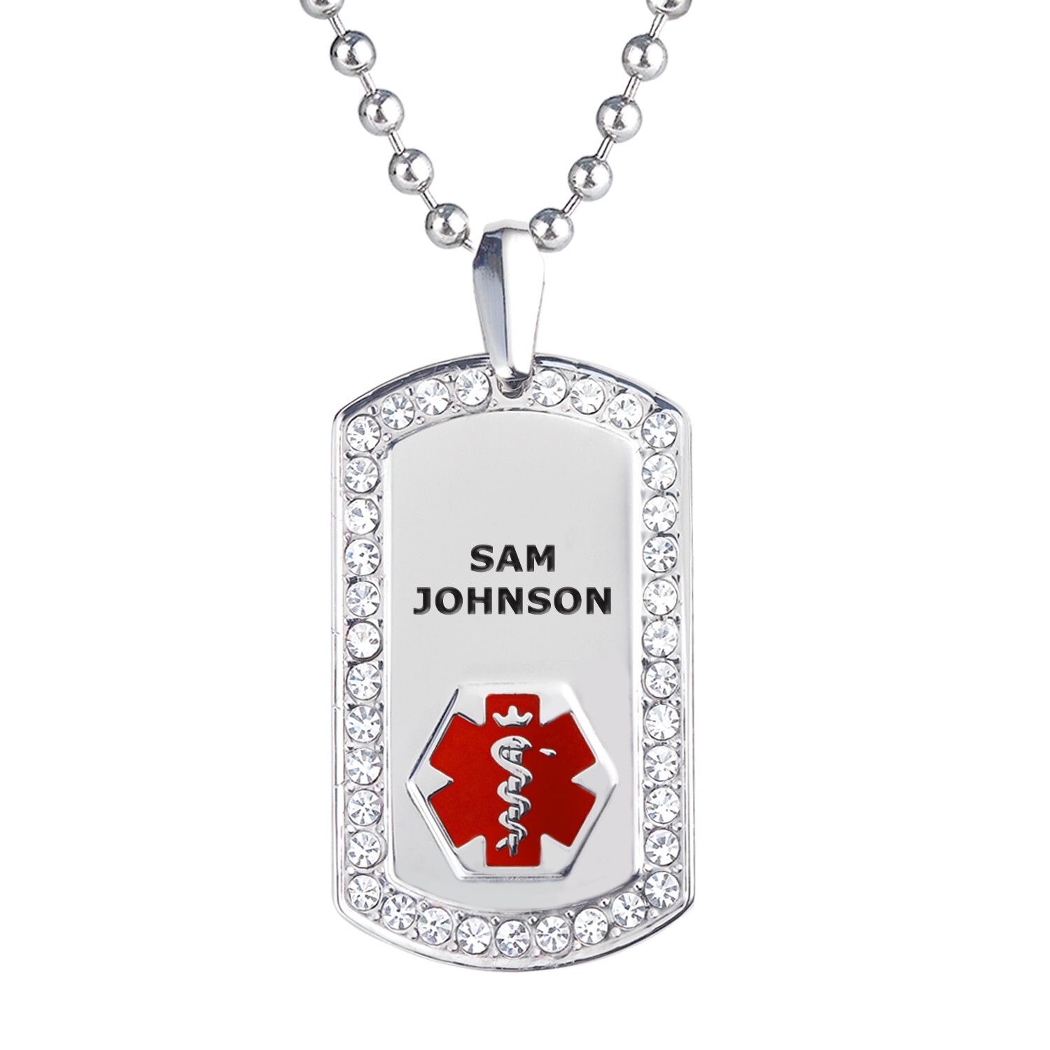 Divoti Medical Alert ID Necklace Supreme Pure Titanium Chain Dog Tag, Durable