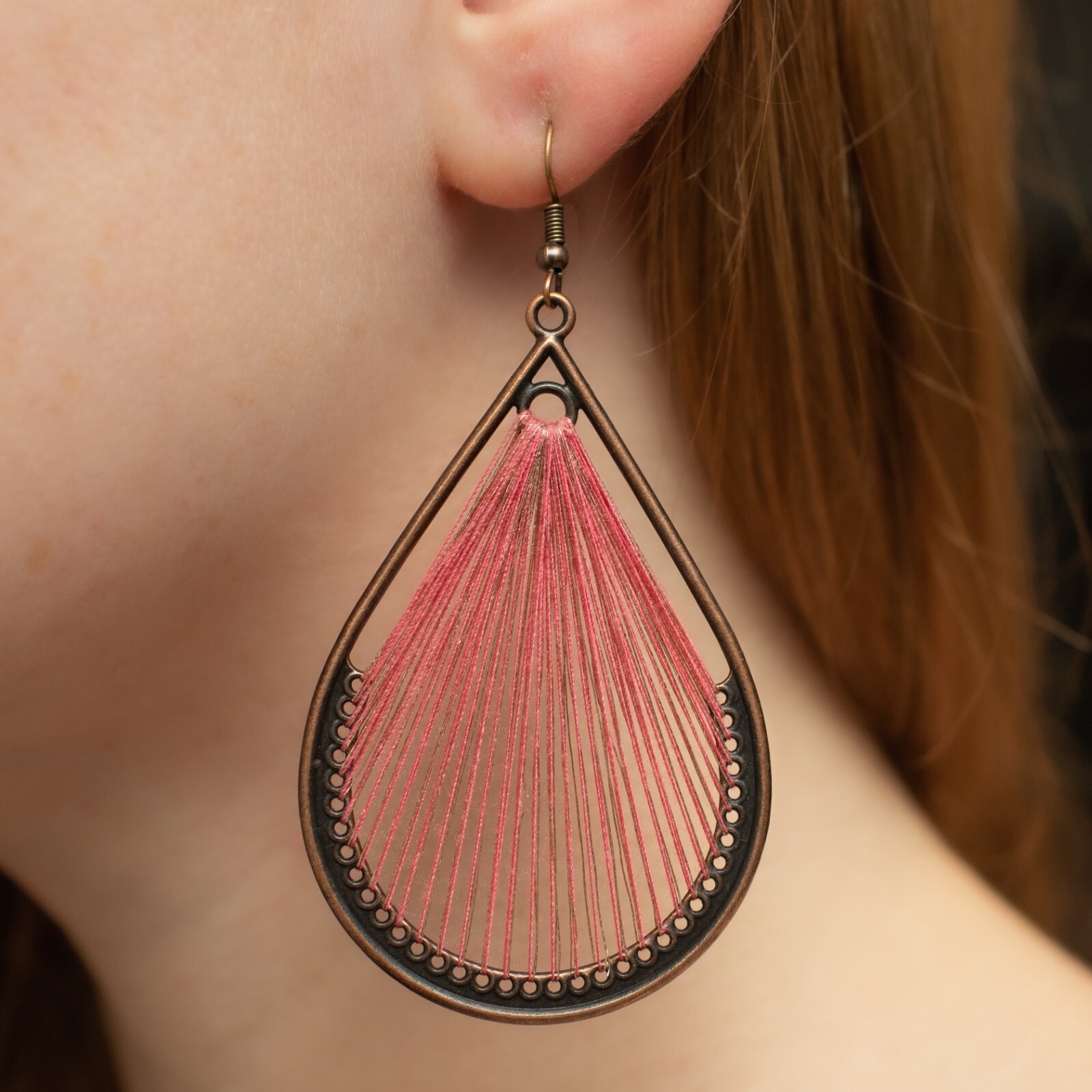 3 Pairs/Set Bohemian Boho Pink Earrings Hook Drop Dangle – Tassle, Loop, Trendy