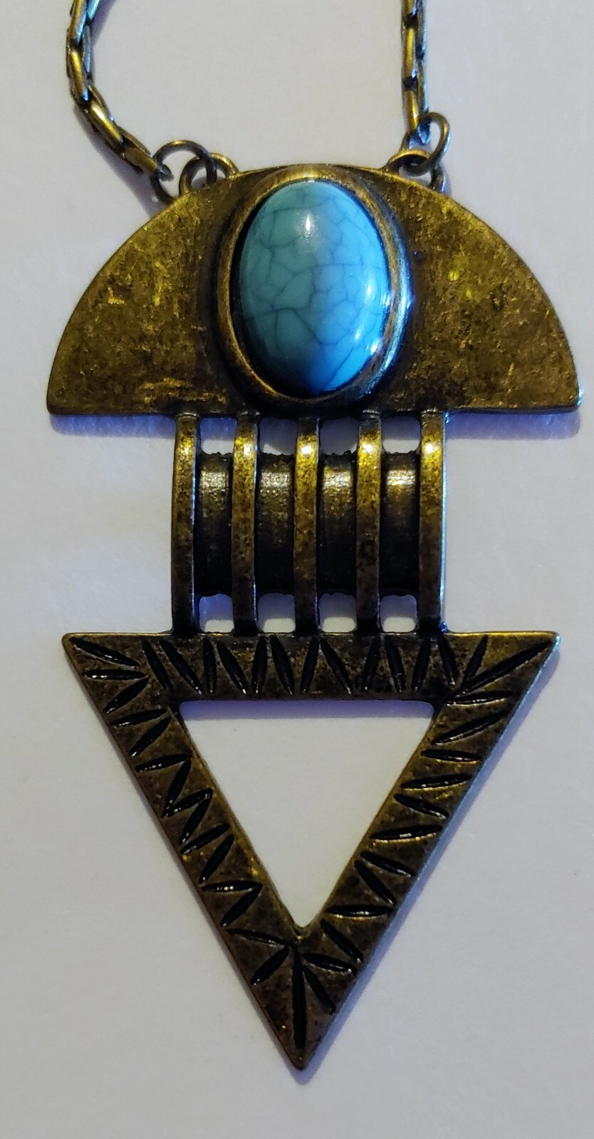 Necklace Arrow Pendant Turquoise (Necklace 32 in Pendent 1 3/8in x 2 1/4in