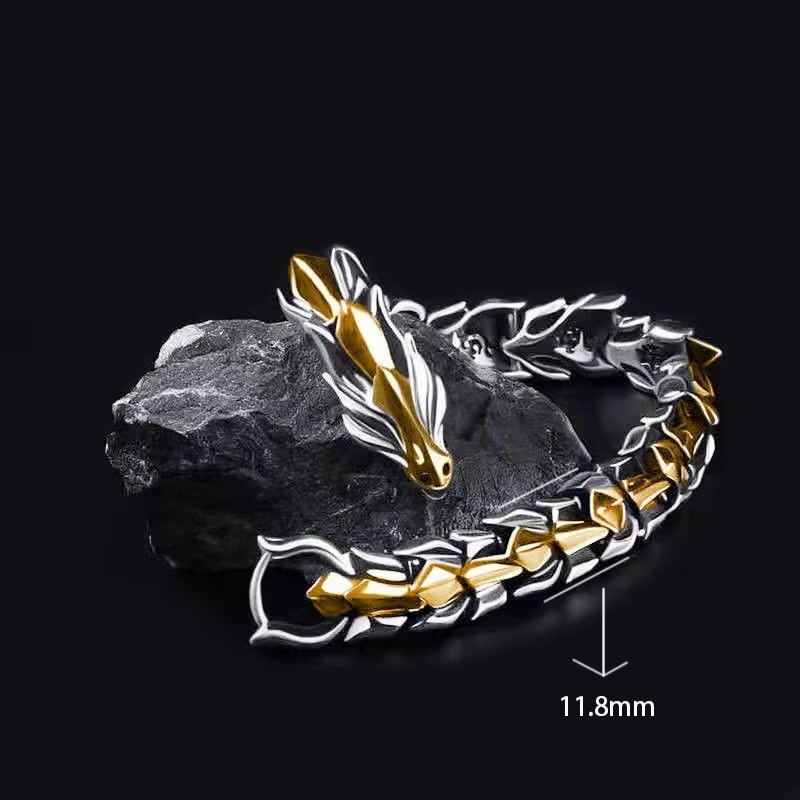 Men’s Viking Dragon Bracelet 20CM Punk Vintage Hip Hop Bangle 3 Colors Gift